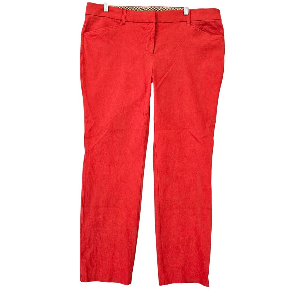 Rafaella Red Stretch Straight Chinos Pants Women's Plus Size 18 Trousers Classic